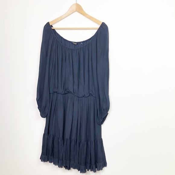 KOBI Halperin Navy blue tiered, pablum him off the shoulder, mini dress - Picture 10 of 13